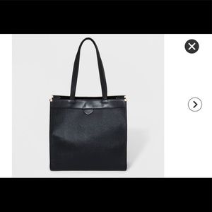 NWT Boxy Tote Handbag. Midnight Black.